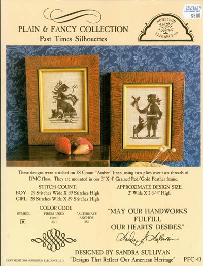 Plain and Fancy Collection Past Times Silhouettes Cross Stitch Leaflet