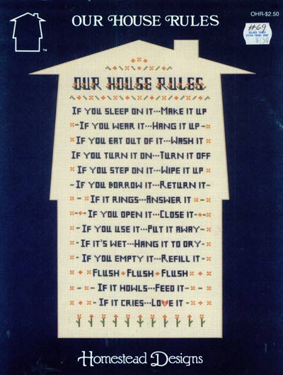 Our House Rules Cross Stitch Leaflet