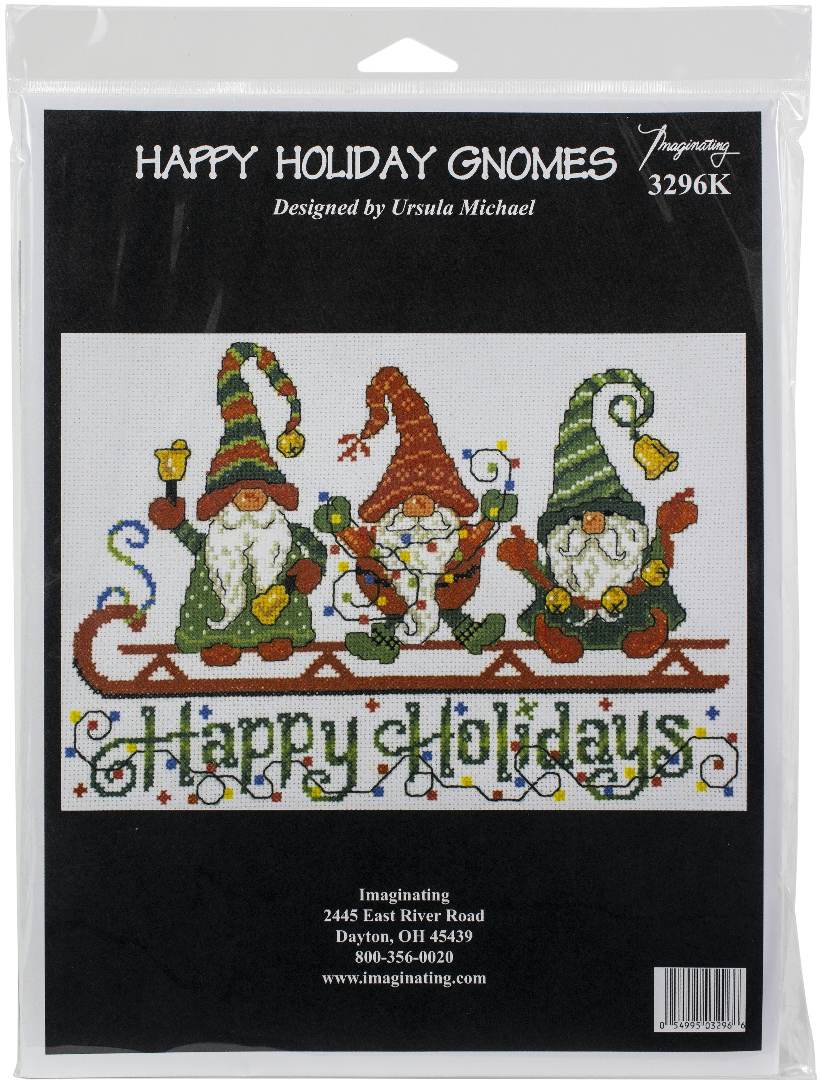 Happy Holiday Gnomes Counted Cross Stitch Kit by Imaginating Cross Stitch Kit