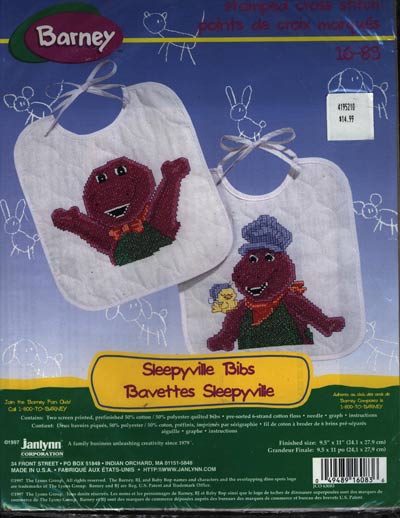 Sleepyville Bibs Cross Stitch Kit