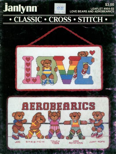 Love Bears And Aerobearics Cross Stitch Leaflet