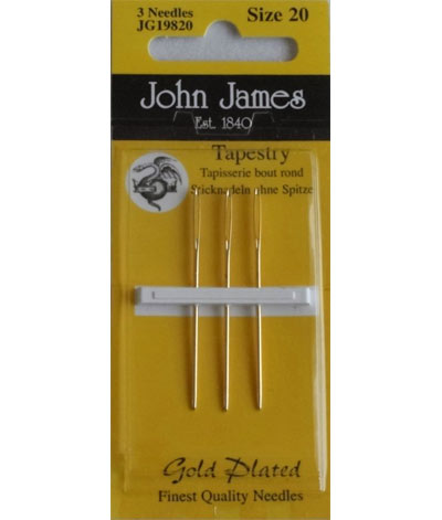 John James Cross Stitch Tapestry Gold size 20 needles Cross Stitch Notions