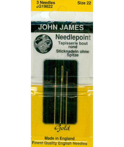 John James Cross Stitch Tapestry Gold size 22 needles Cross Stitch Notions