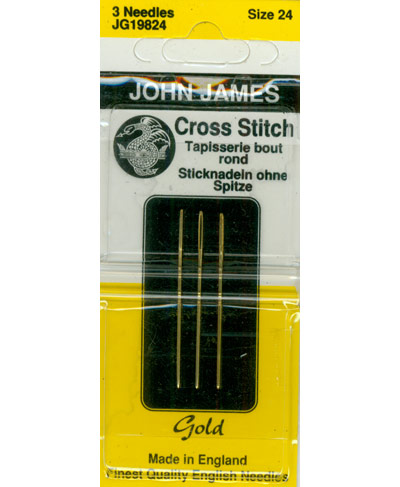 John James Cross Stitch Tapestry Gold size 24 needles Cross Stitch Notions