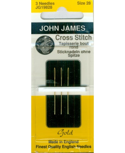 John James Cross Stitch Tapestry Gold size 28 needles Cross Stitch Notions