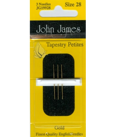 John James Gold Tapestry Petites size 28 needles Cross Stitch Notions