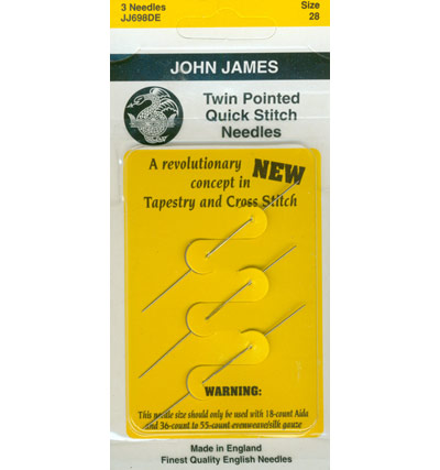 John James Twin Point Quick Stitch size 28 needles Cross Stitch Notions