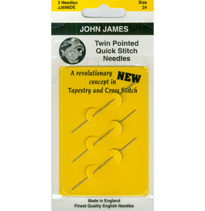 John James Twin Point Quick Stitch size 24 needles Cross Stitch Notions