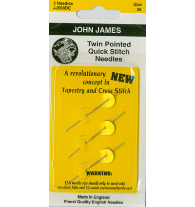 John James Twin Point Quick Stitch size 26 needles Cross Stitch Notions
