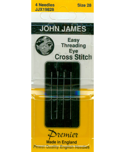 John James Easy Threading Eye size 28 needles Cross Stitch Notions