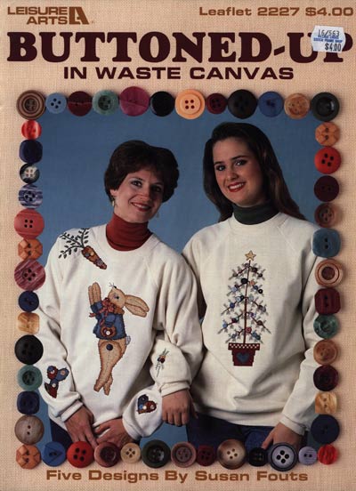 Buttoned Up In Waste Canvas Cross Stitch Leaflet