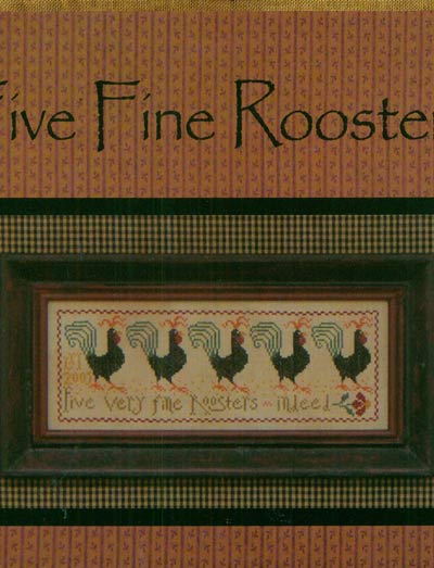 Five Fine Roosters Cross Stitch Leaflet