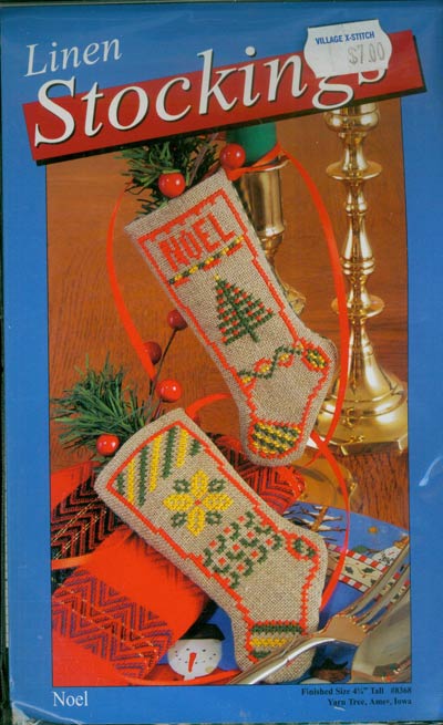 Linen Stocking Noel Kit Cross Stitch Kit