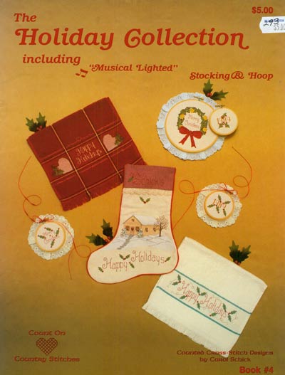 The Holiday Collection including Musical Lighted Stocking & Hoop Cross Stitch Leaflet