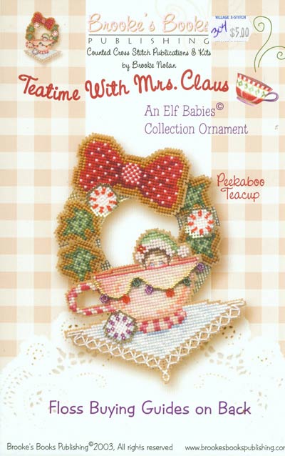 Teatime With Mrs. Claus - Peekaboo Teacup Cross Stitch Leaflet