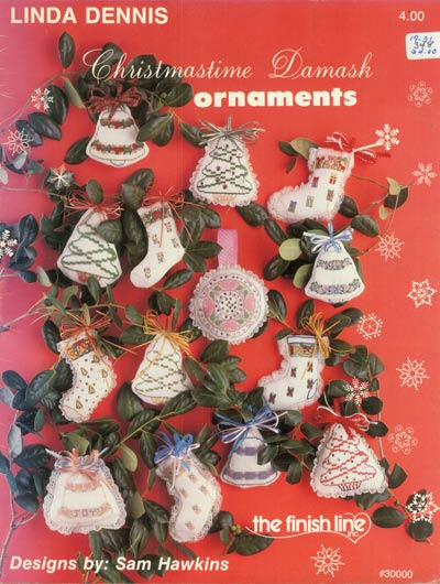 Christmastime Damask Ornaments Cross Stitch Leaflet