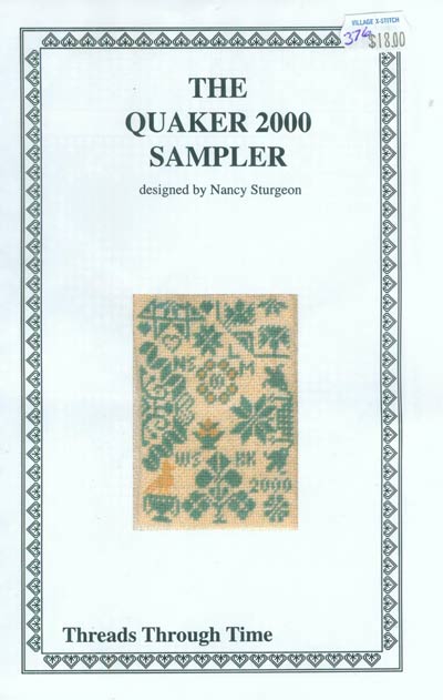 The Quaker 2000 Sampler Cross Stitch Leaflet