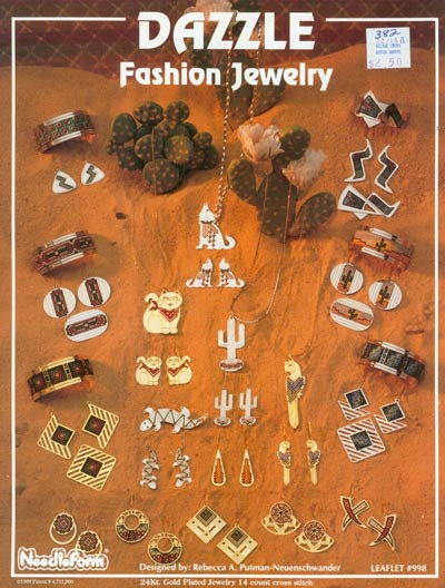 Gold and Cross Stitch - Dazzle Fashion Jewelry Cross Stitch Leaflet