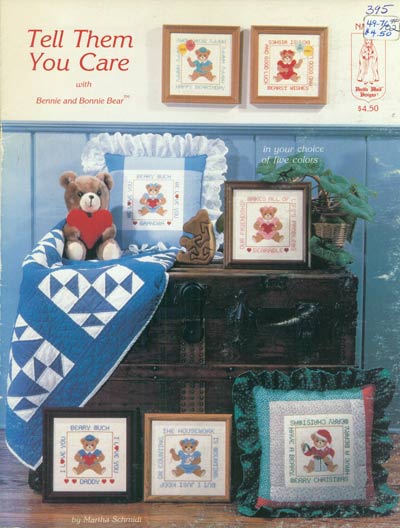 Tell Them You Care with Bennie and Bonnie Bear Cross Stitch Leaflet