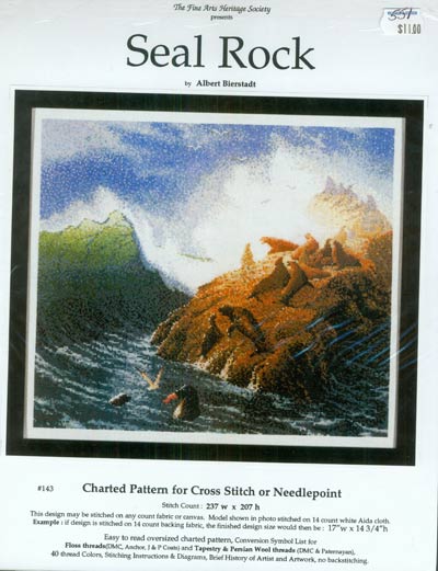 Seal Rock by Albert Bierstadt Cross Stitch Leaflet