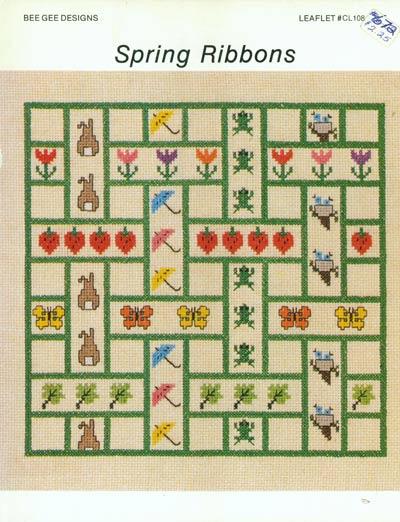 Spring Ribbons Cross Stitch Leaflet