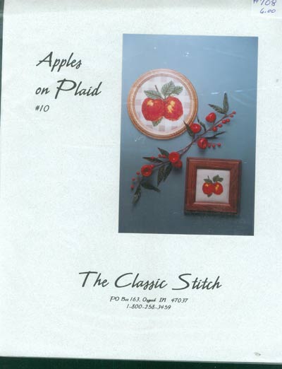 Apples on Plaid Cross Stitch Leaflet