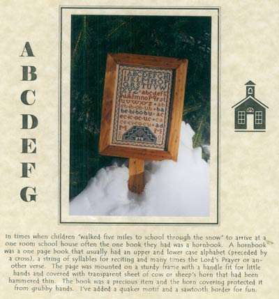 The Quaker Hornbook Cross Stitch Leaflet