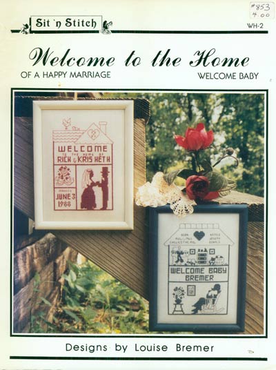 Welcome to the Home Of A Happy Marriage, Welcome Baby Cross Stitch Leaflet