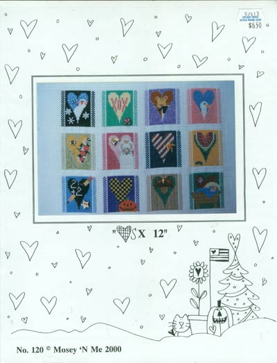 Hearts X 12 Cross Stitch Leaflet