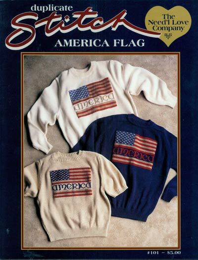 Duplicate Stitch America Flag Cross Stitch Leaflet