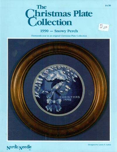 The Christmas Plate Collection, 1990 Snowy Perch  Cross Stitch Leaflet