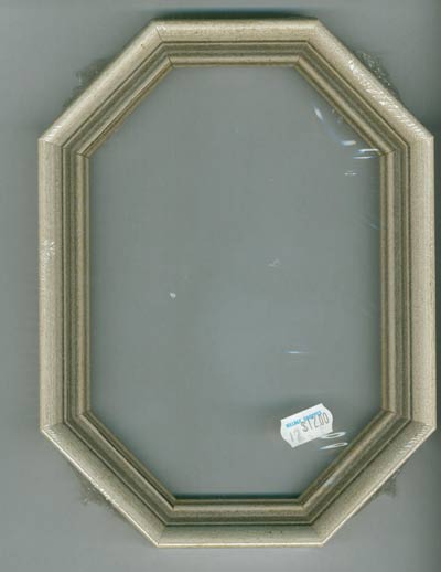 Wood Octagon Frame - White Gray Cross Stitch Frames