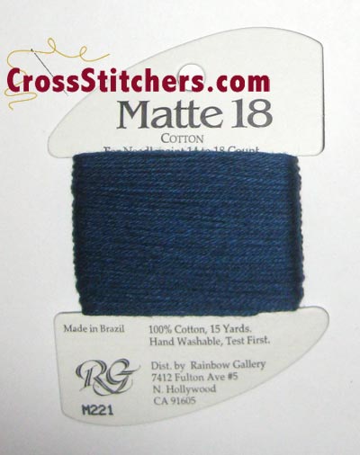 Rainbow Gallery Matte 18 M221 Navy Blue Cross Stitch Thread