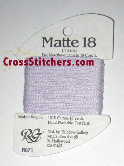 Rainbow Gallery Matte 18 M671 Lite Lilac Cross Stitch Thread