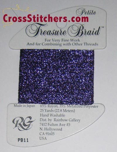 Rainbow Gallery Treasure Braid Petite PB11 Purple Cross Stitch Thread