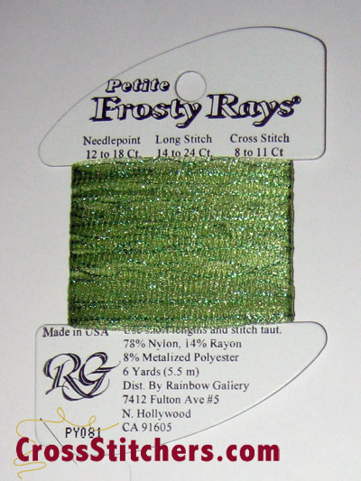 Rainbow Gallery Petite Frosty Rays PY081 Grass Green Gloss Cross Stitch Thread