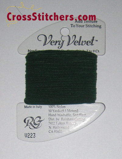 Rainbow Gallery Very Velvet V223 Dark Green Cross Stitch Thread