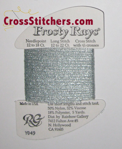 Rainbow Gallery Frosty Rays Y049 Pale Silver Green Cross Stitch Thread