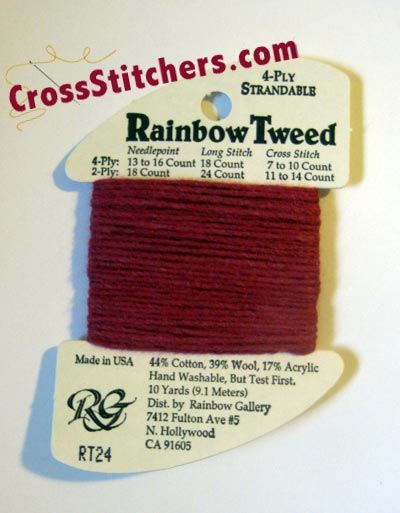 Rainbow Gallery Rainbow Tweed RT24 Dark Mauve Cross Stitch Thread