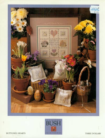 Buttoned Hearts Cross Stitch Leaflet