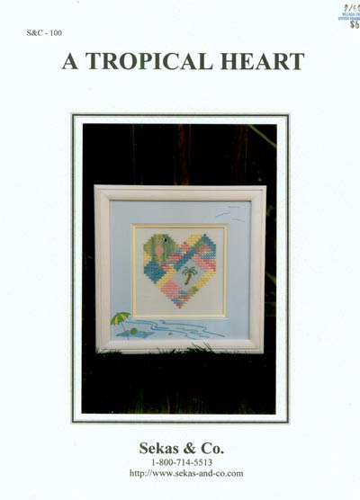 A Tropical Heart Cross Stitch Leaflet