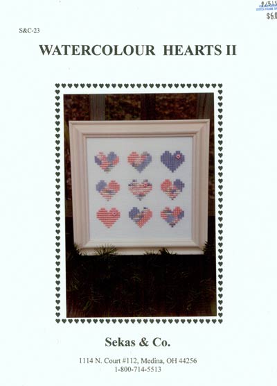 Watercolour Hearts ll Cross Stitch Leaflet