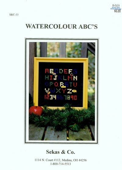 Watercolour ABC's Cross Stitch Leaflet