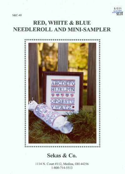 Red, White, & Blue Needleroll and Mini Sampler Cross Stitch Leaflet
