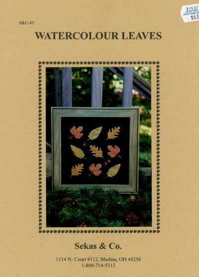 Watercolour Leaves Cross Stitch Leaflet