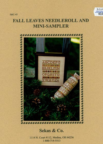 Fall Leaves Needleroll and Mini Sampler Cross Stitch Leaflet