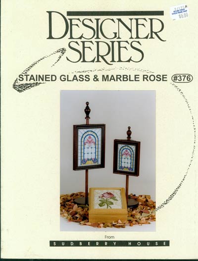 Stained Glass and Marble Rose Cross Stitch Leaflet