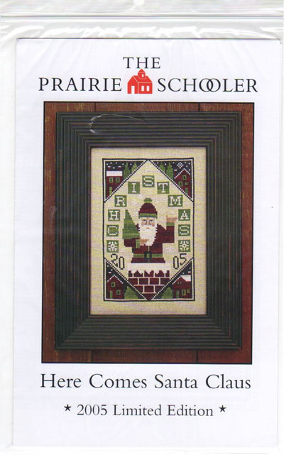 The Prairie Schooler Here Comes Santa Claus 2005 Limited Edition Cross Stitch Leaflet