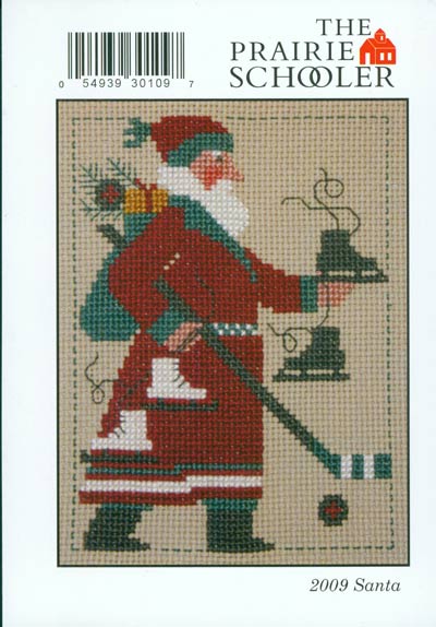 The Prairie Schooler 2009 Santa Card Cross Stitch Leaflet