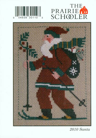 The Prairie Schooler 2010 Santa Card Cross Stitch Leaflet